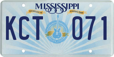 MS license plate KCT071