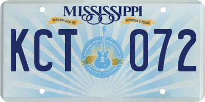 MS license plate KCT072