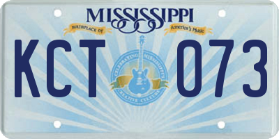 MS license plate KCT073