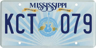MS license plate KCT079