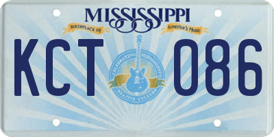 MS license plate KCT086