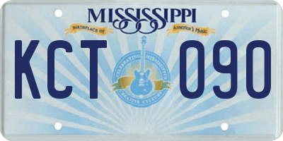 MS license plate KCT090