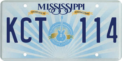 MS license plate KCT114