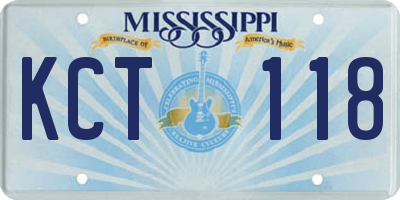 MS license plate KCT118