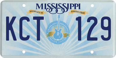 MS license plate KCT129