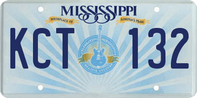 MS license plate KCT132