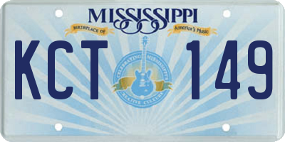 MS license plate KCT149