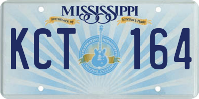 MS license plate KCT164