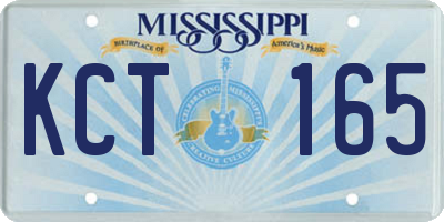MS license plate KCT165