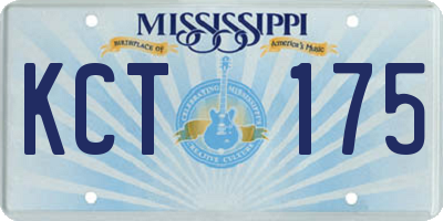 MS license plate KCT175
