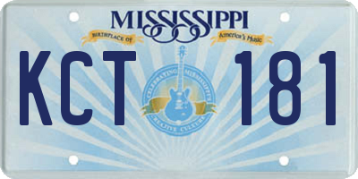 MS license plate KCT181