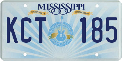 MS license plate KCT185