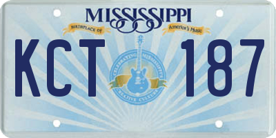MS license plate KCT187