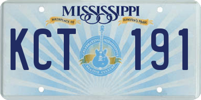 MS license plate KCT191