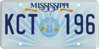 MS license plate KCT196