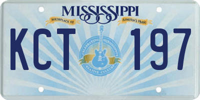 MS license plate KCT197