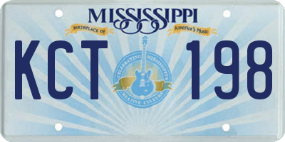 MS license plate KCT198