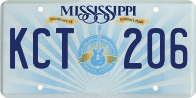 MS license plate KCT206