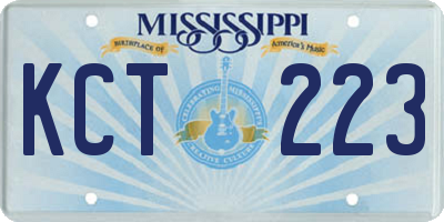 MS license plate KCT223