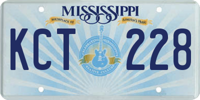 MS license plate KCT228