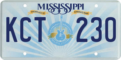 MS license plate KCT230