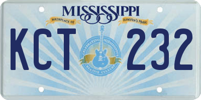 MS license plate KCT232