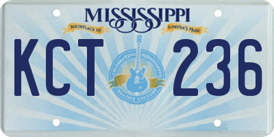 MS license plate KCT236