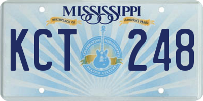 MS license plate KCT248