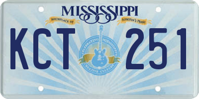MS license plate KCT251