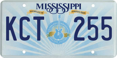 MS license plate KCT255