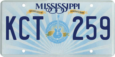 MS license plate KCT259