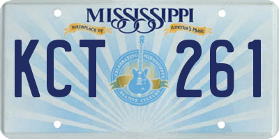 MS license plate KCT261