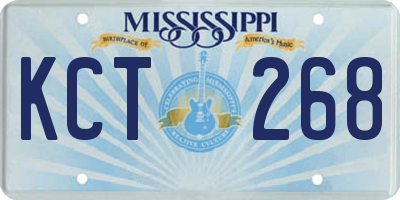 MS license plate KCT268