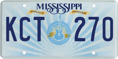 MS license plate KCT270