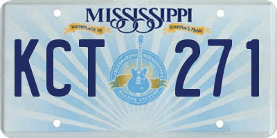 MS license plate KCT271
