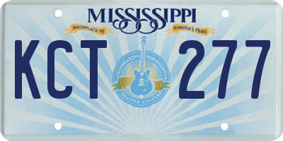 MS license plate KCT277