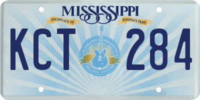 MS license plate KCT284