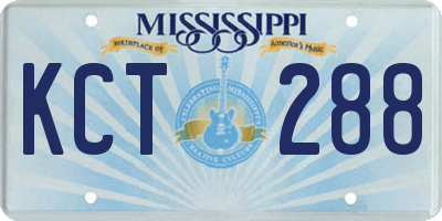 MS license plate KCT288