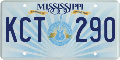 MS license plate KCT290