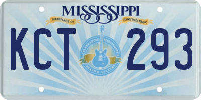 MS license plate KCT293