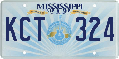 MS license plate KCT324