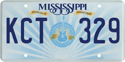MS license plate KCT329