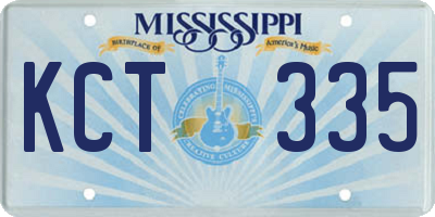 MS license plate KCT335