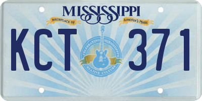 MS license plate KCT371