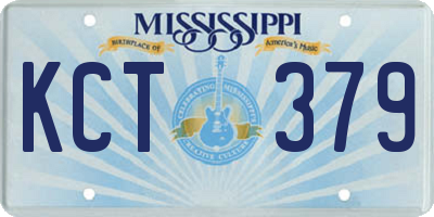 MS license plate KCT379