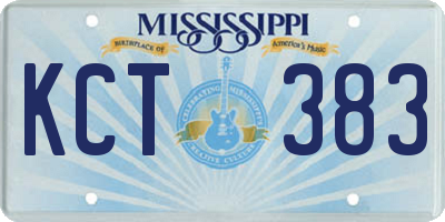 MS license plate KCT383