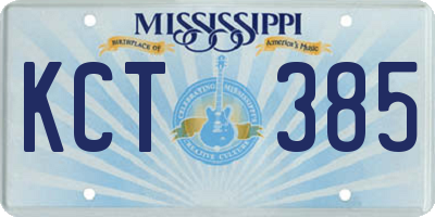 MS license plate KCT385