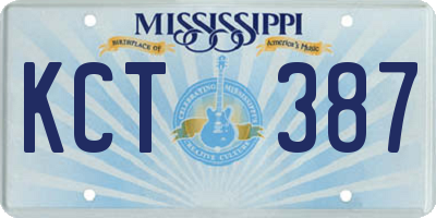MS license plate KCT387