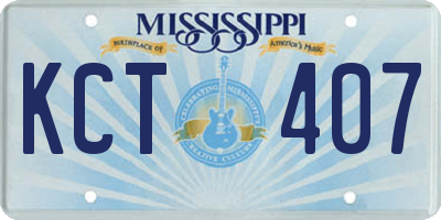MS license plate KCT407