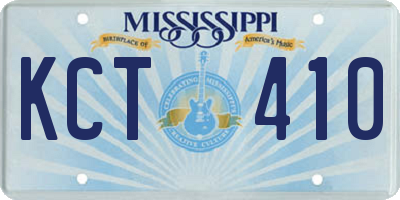 MS license plate KCT410